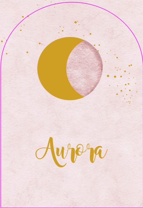 Geboortekaartje maan boogvorm - Aurora