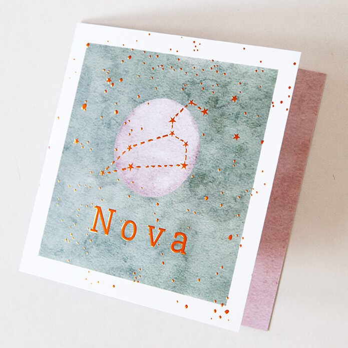 Geboortekaartje sterrenbeeld en maan - Nova