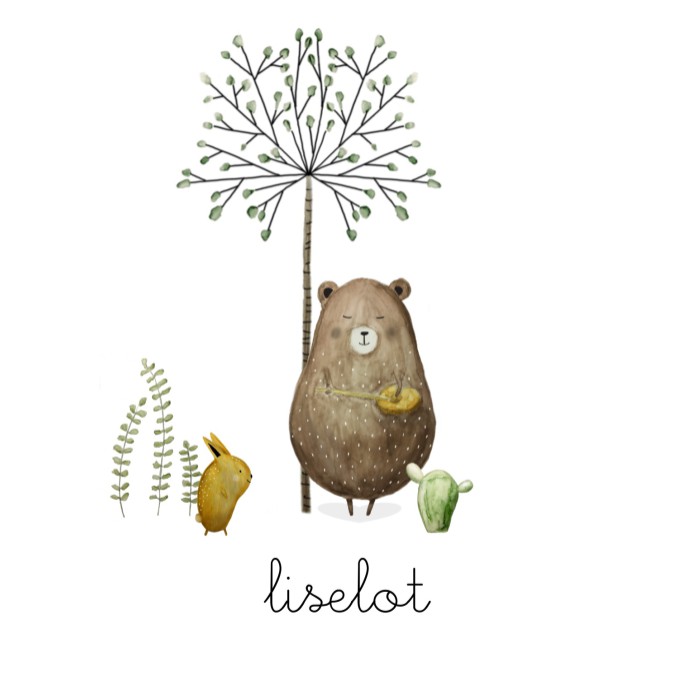 Geboortekaartje beer met gitaar