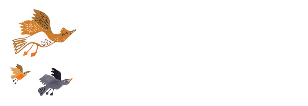 Adresetiket ooievaar geschilderd