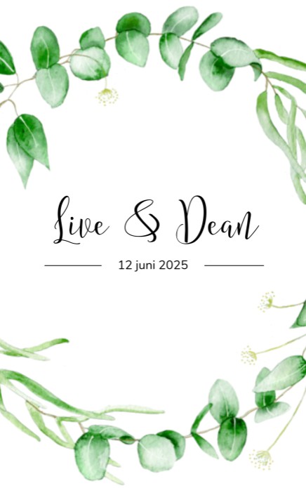 Uitnodiging bruiloft aquarel bladeren