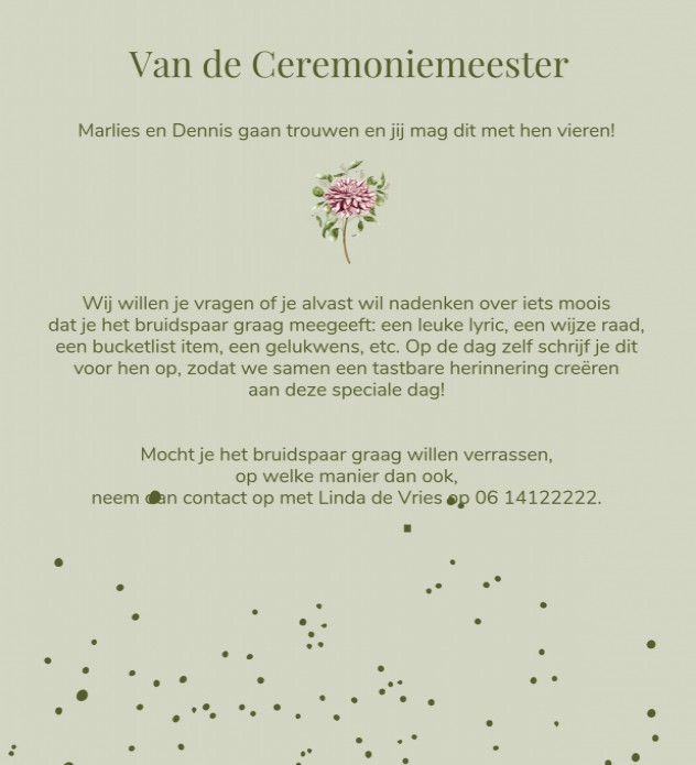 Bijkaart klein dahlia