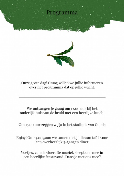 Bijkaart trouwen in het bos