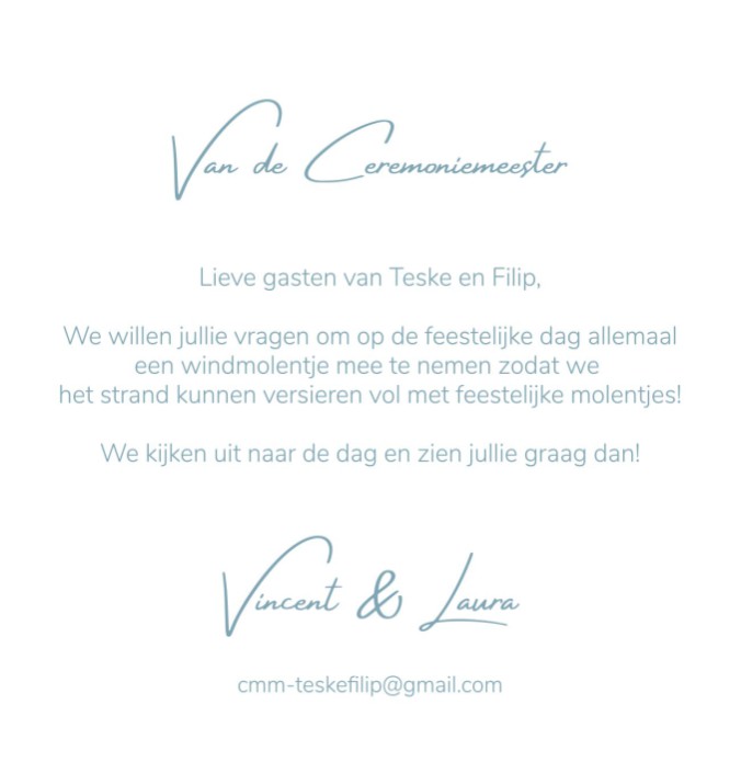 Bijkaart vierkant zee liefde