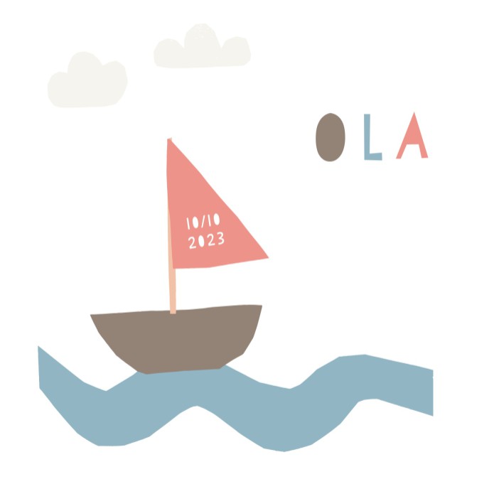 Geboortekaartje met boot