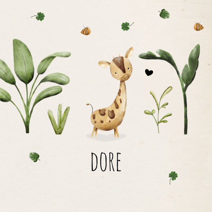 Geboortekaartje met schattig girafje