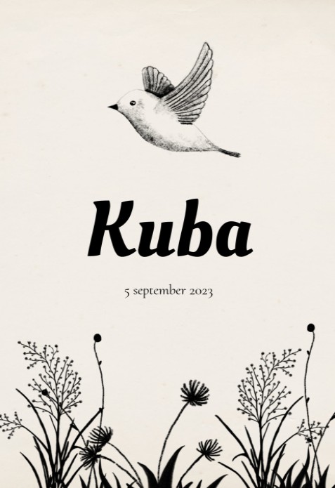 Geboortekaartje vogel