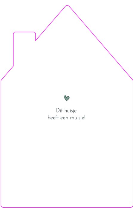 Geboortekaartje met muis in huis