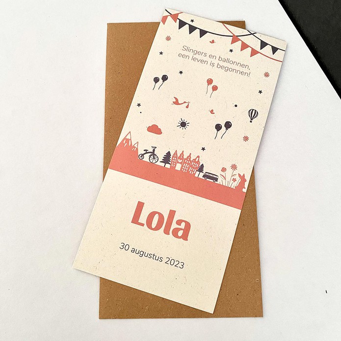 Geboortekaartje op duurzaam papier