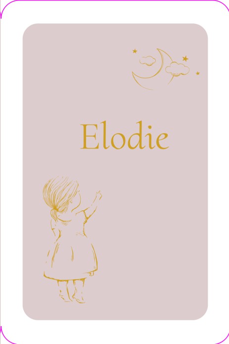 Geboortekaartje glimmende folie