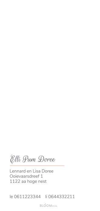 Geboortekaartje minimalistisch