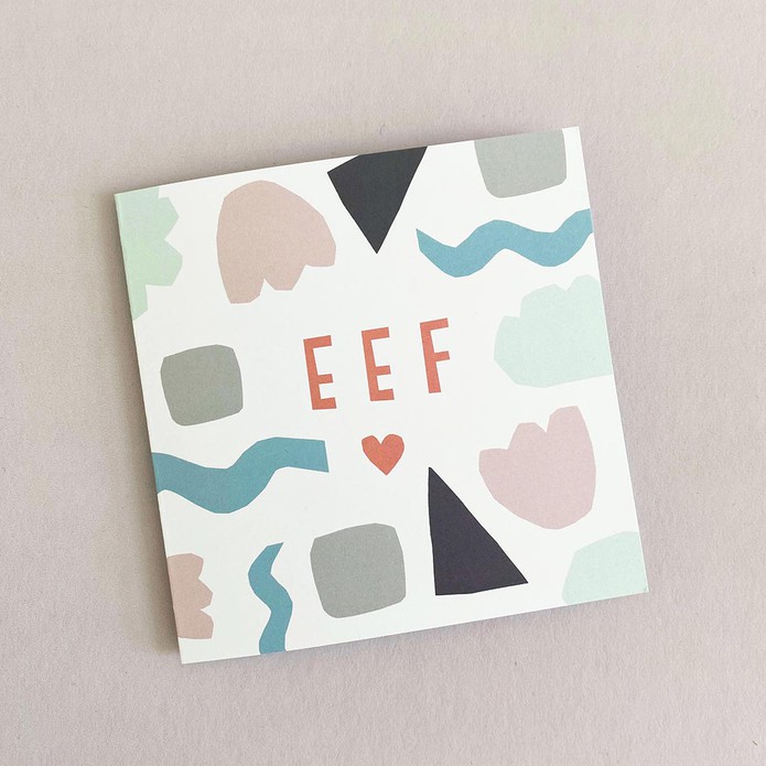 Geboortekaartje met geknipte vormen