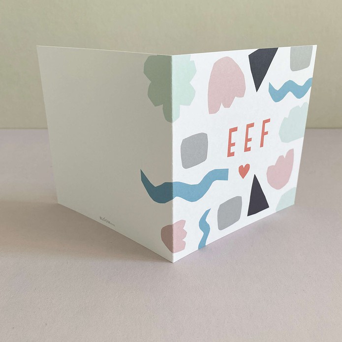 Geboortekaartje met geknipte vormen