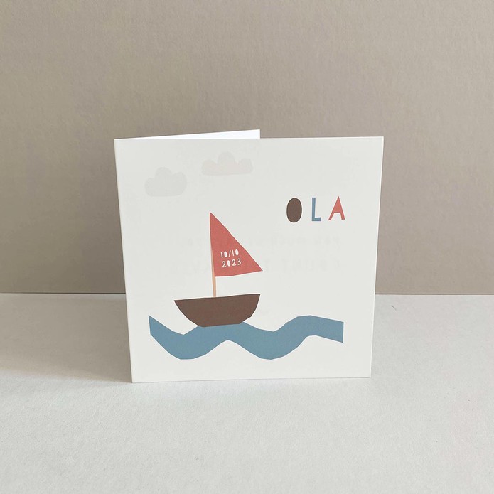 Geboortekaartje met bootje