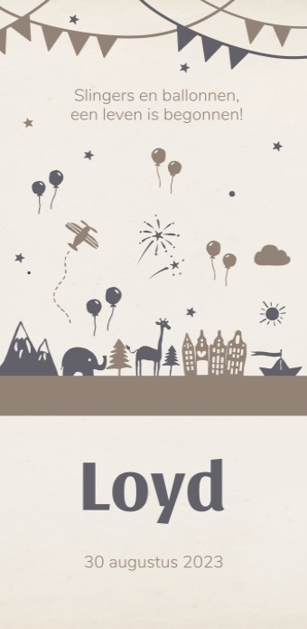 Geboortekaartje wereldbol duurzaam - Loyd