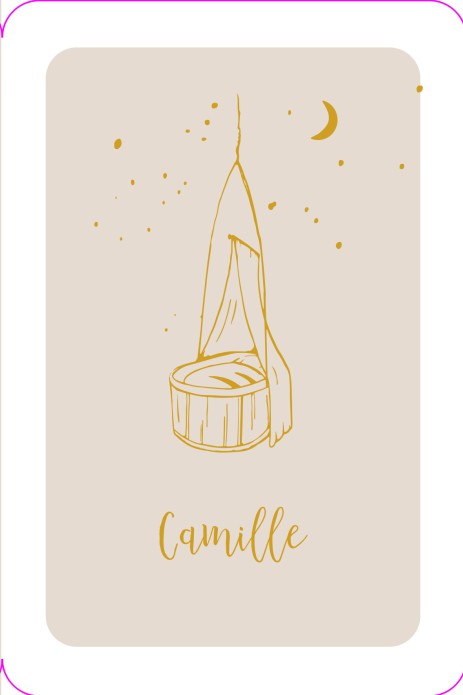 Geboortekaartje glans wiegje