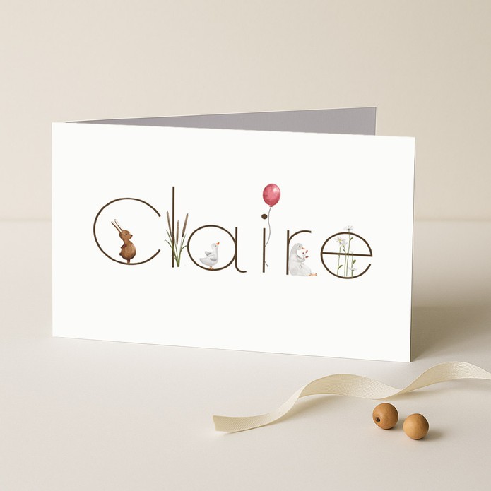 Geboortekaartje ballon en dieren