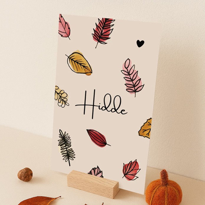 Geboortekaartje herfst bladeren