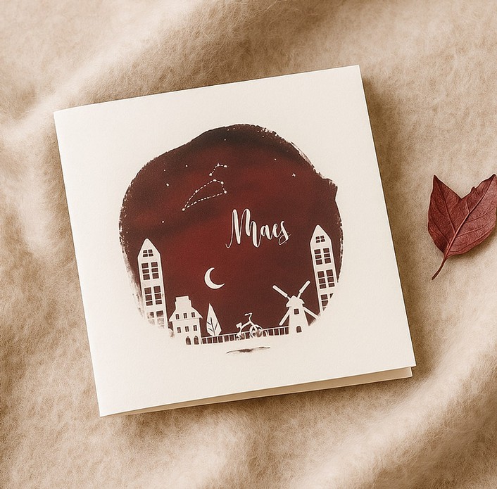 Geboortekaartje holland stad - Maes