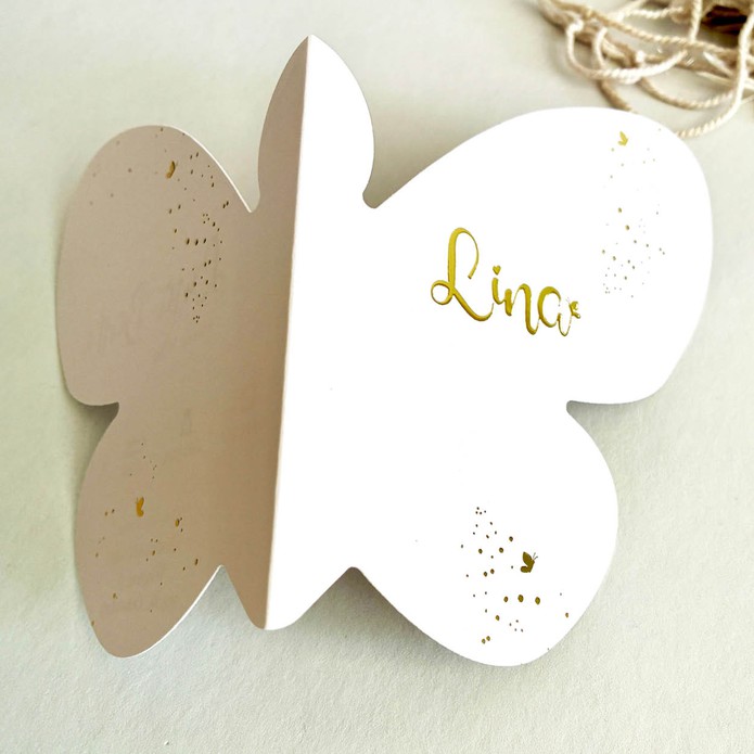 Gebioortekaartje vlindervorm