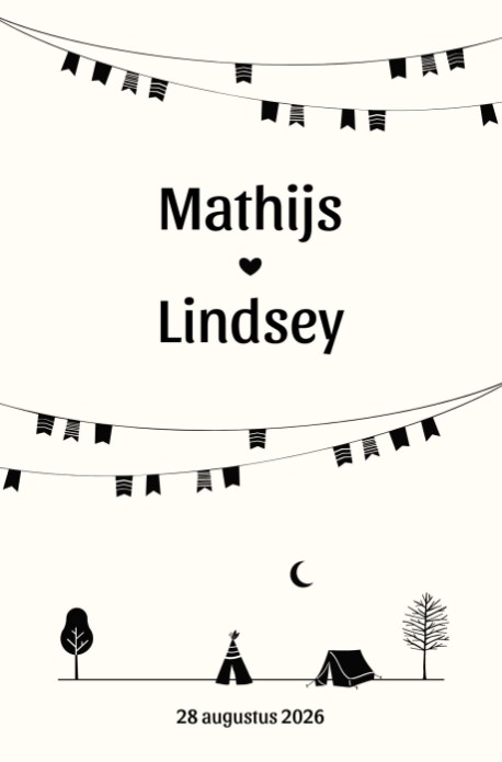 Uitnodiging bruiloft camping