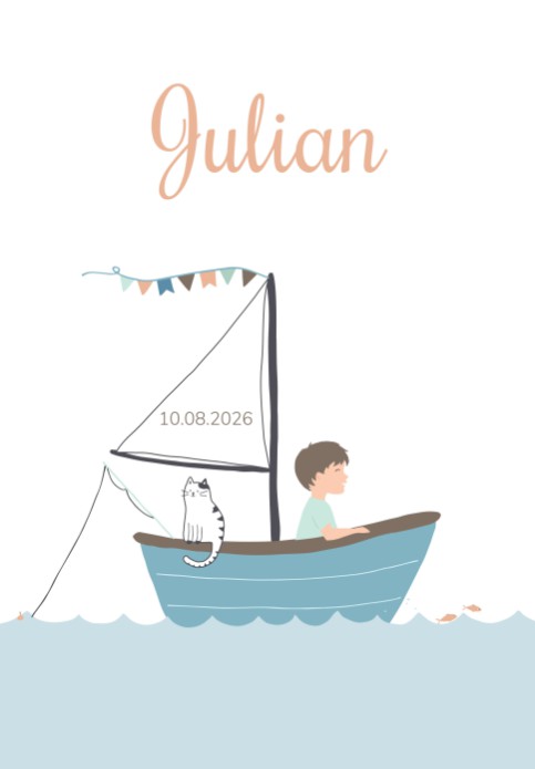Geboorteposter bootje