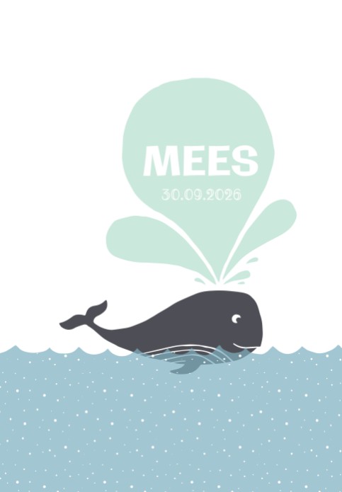 Geboorteposter walvis spuit