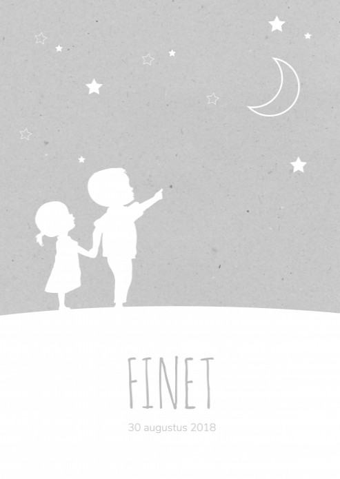 Geboorteposter broer en zus