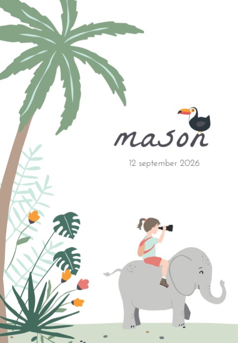 Geboorteposter olifant meisje