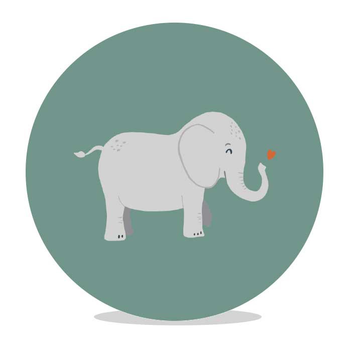 Sluitsticker jungle olifant