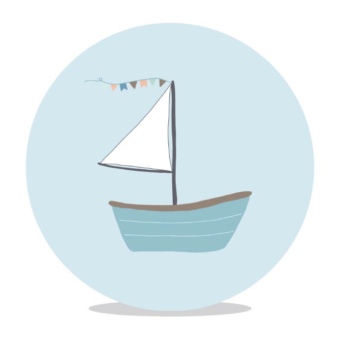 Sluitsticker avontuur bootje