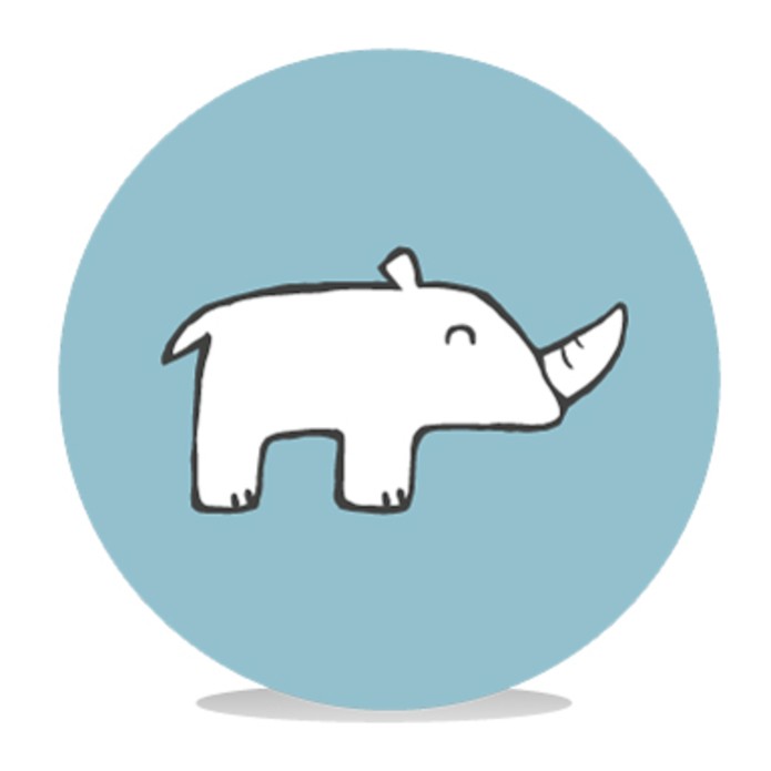 Sluitsticker neushoorn