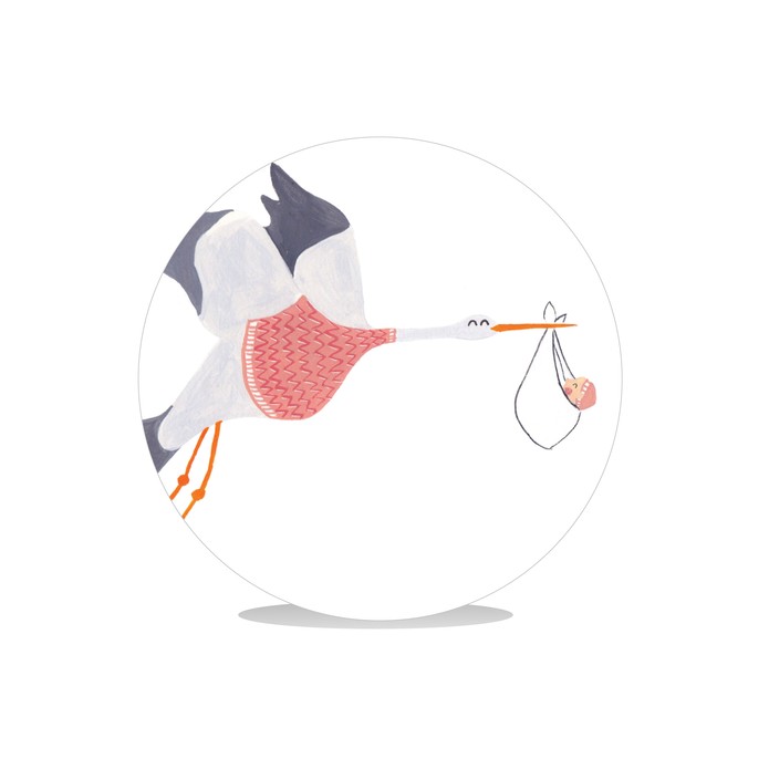 Sluitsticker ooievaar geschilderd DIY