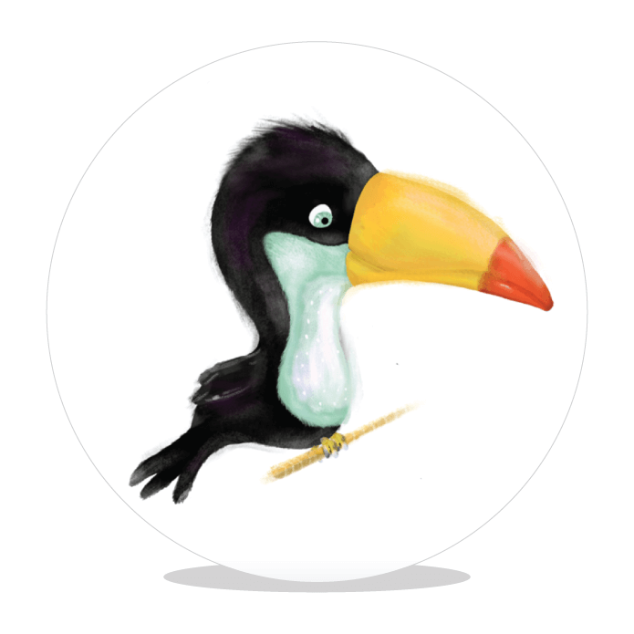 Sluitsticker krijt tukan- DIY