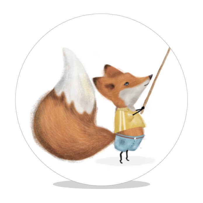 Sluitsticker vosje krijt