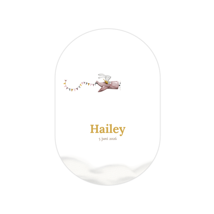 Geboortekaartje ovaal meisje