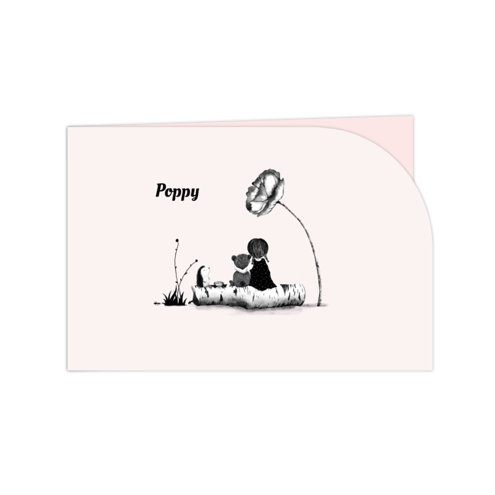 Geboortekaartje half ronde hoek roze