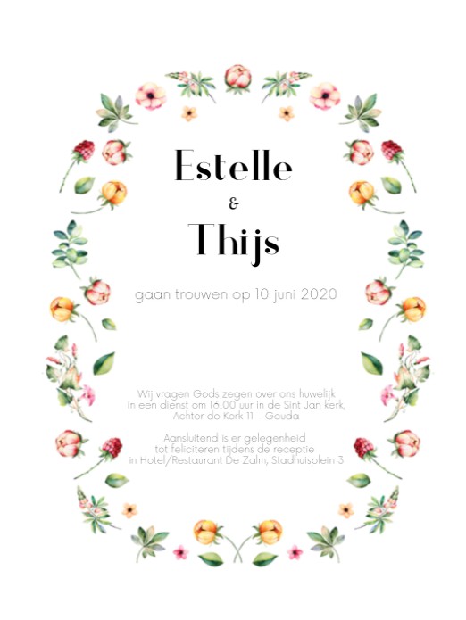 Save the Date - design wilde bloemen
