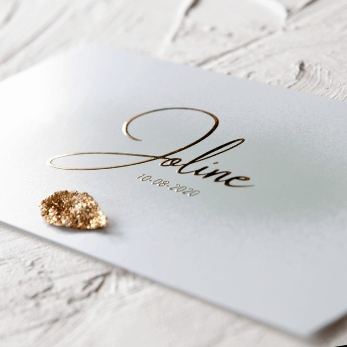 Geboortekaartje spray folie - Joline