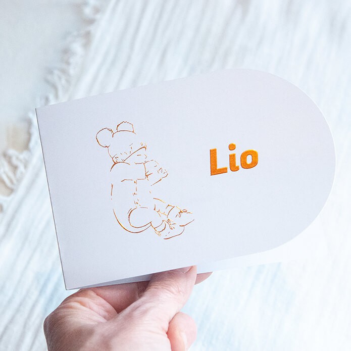 Geboortekaartje glimmende lijnen