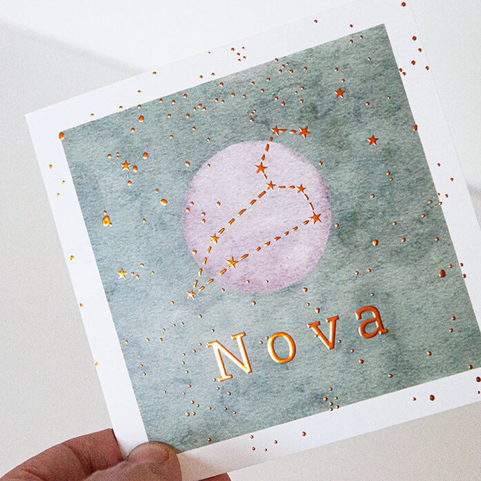 Geboortekaartje sterrenbeeld en maan