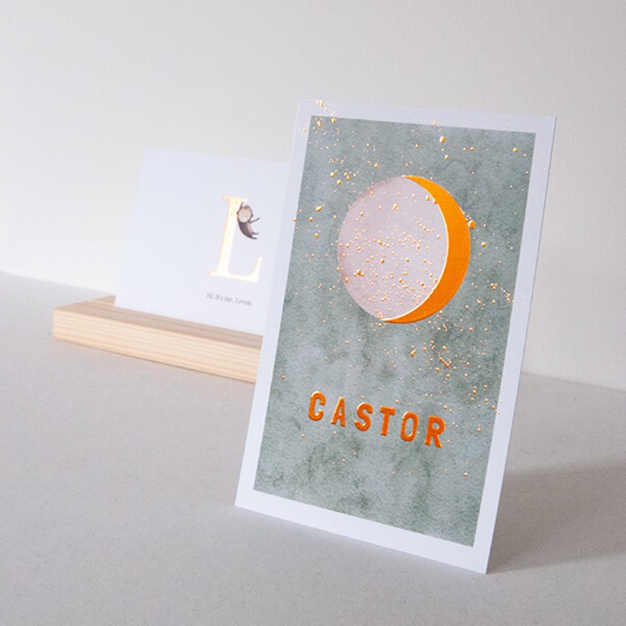 Geboortekaartje maan folie