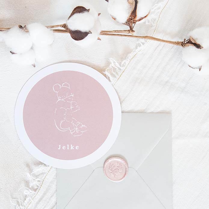 Geboortekaartje baby in lijnen