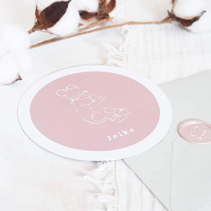 Geboortekaartje baby in lijnen