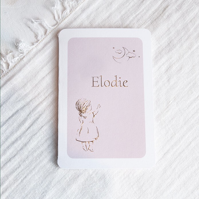 Geboortekaartje glimmende folie