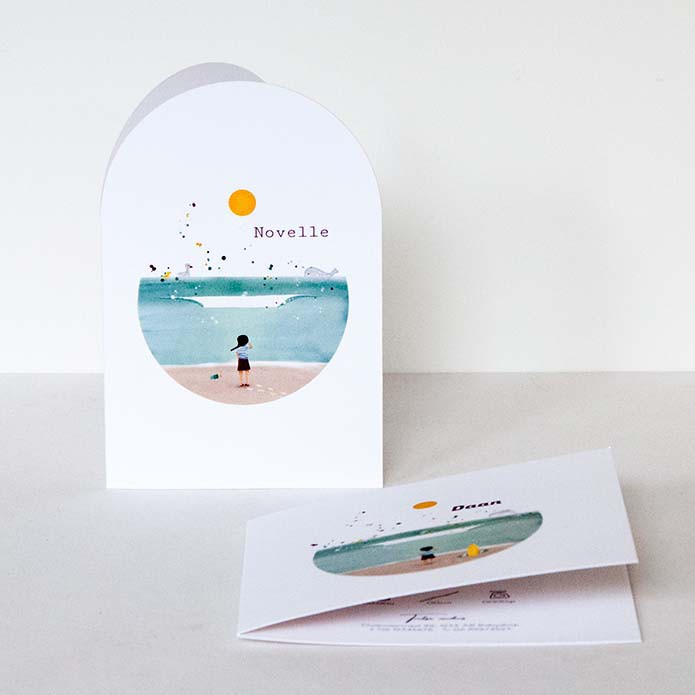 Geboortekaartje strand meisje 