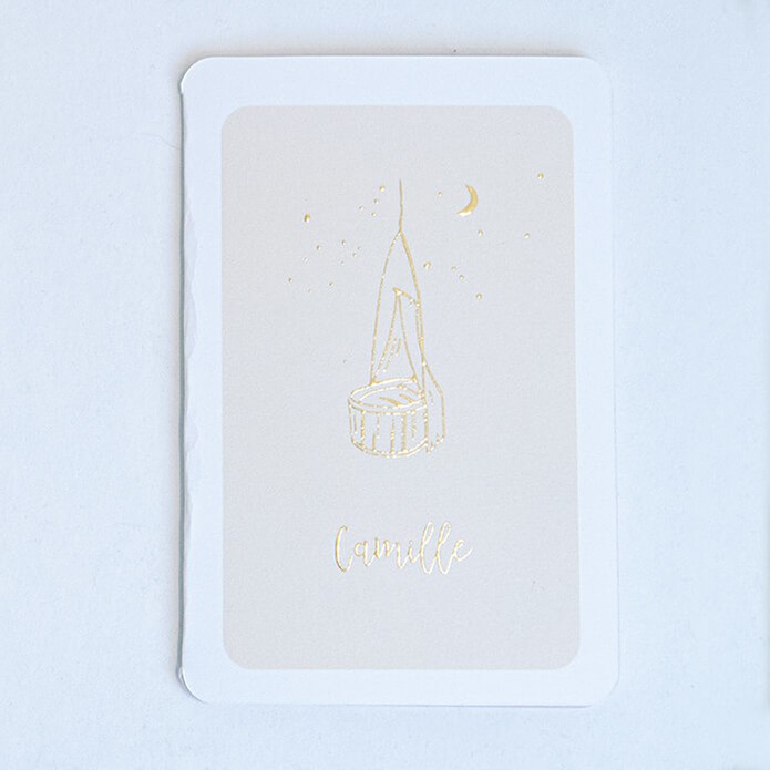 Geboortekaartje glans wiegje