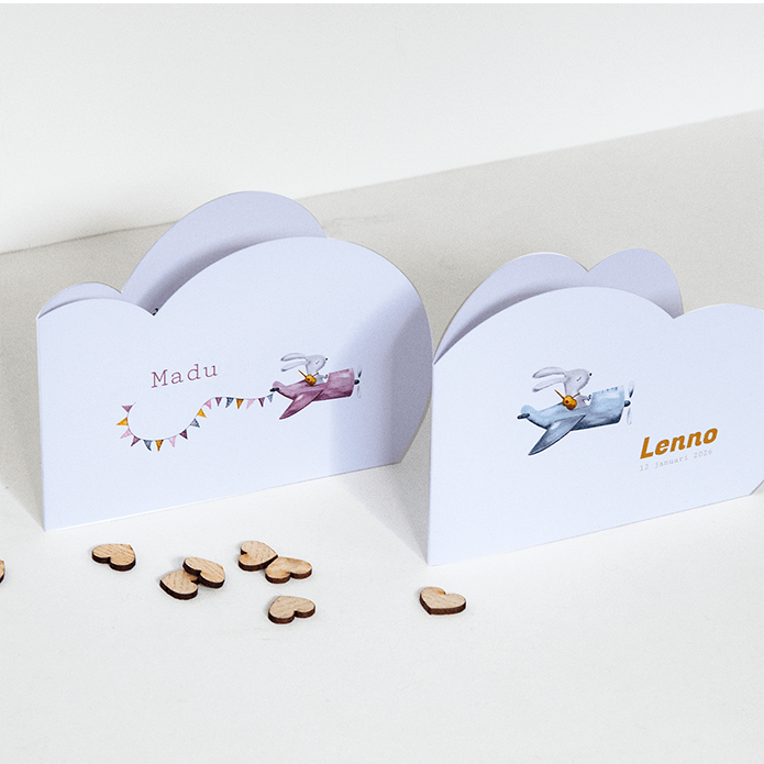 Geboortekaartje wolkvorm