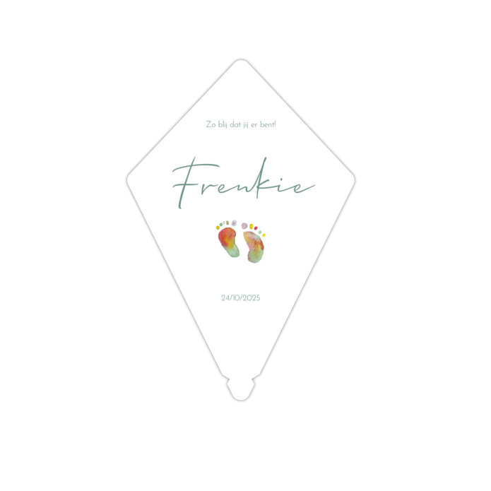 Geboortekaartje regenboog voetjes